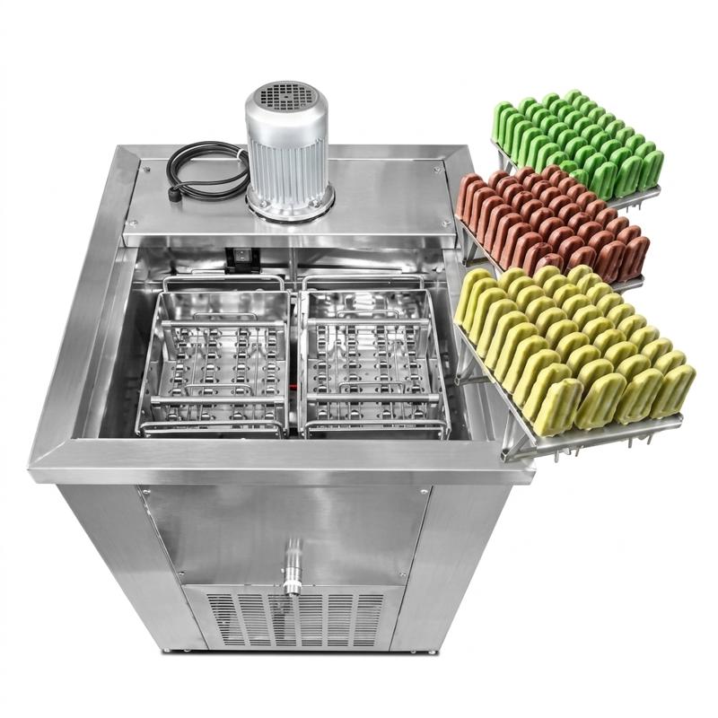 Commercial Customized Two Mold Ice Lolls Maker Machine Ice Popsicle Stick Making
