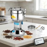 High Speed Electric Grain Grinder Mill Stainless Steel Powder Grinder Machine Commercial Grain Mill Spice Grinder Pulverizes For Dried Cereals Grains