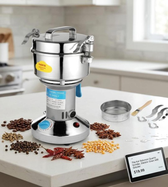 High Speed Electric Grain Grinder Mill Stainless Steel Powder Grinder Machine Commercial Grain Mill Spice Grinder Pulverizes For Dried Cereals Grains