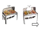Luxury Roll Top Saving Chafing Dish Dishes Stainless Steel Buffet Food Warmer Display Set
