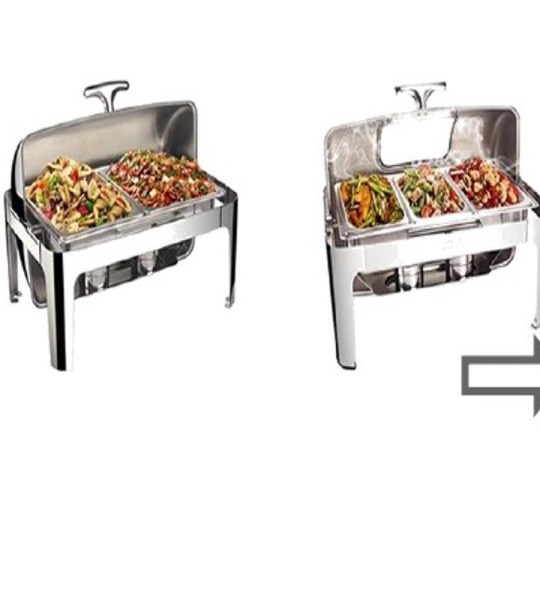Luxury Roll Top Saving Chafing Dish Dishes Stainless Steel Buffet Food Warmer Display Set