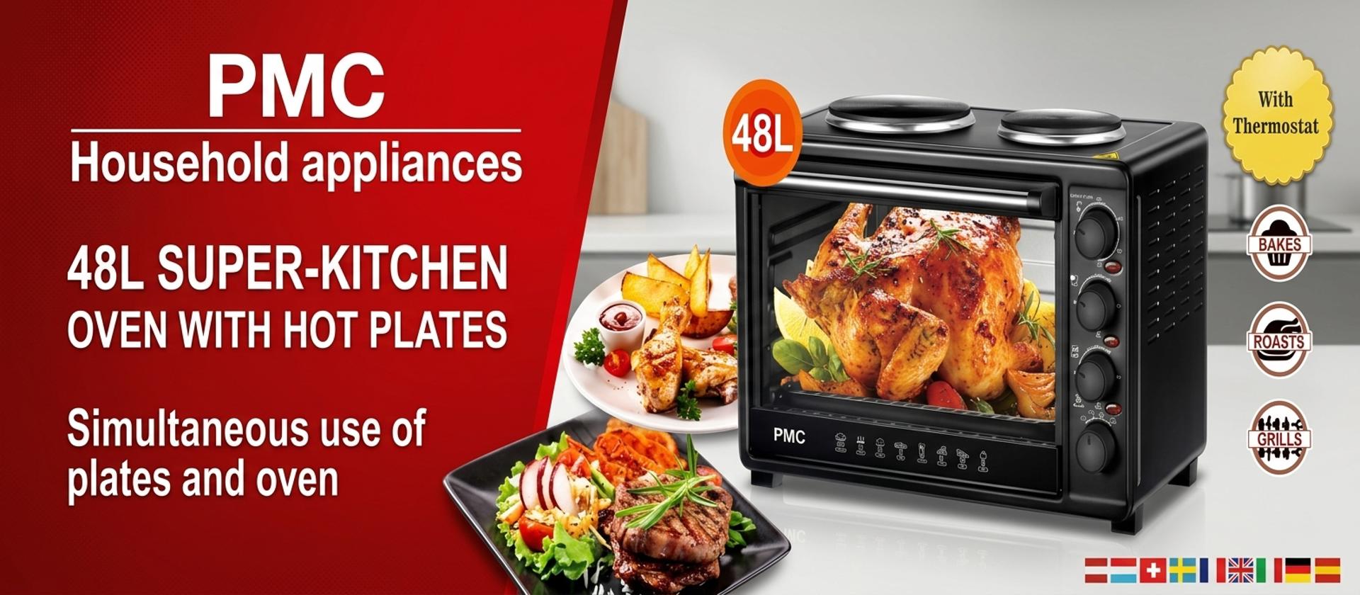 PMC 48L Electric Oven with Two Hotplates