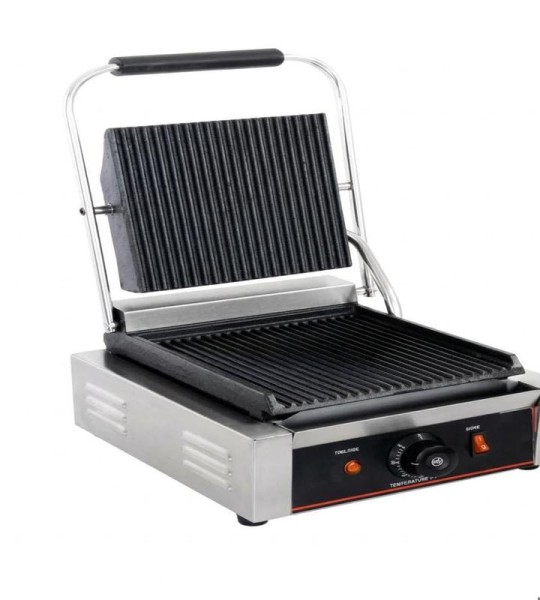 STRONGERTECH PMC Commercial Panini Press Toaster Electric Sandwich Maker Machine Ribbed Top Grill