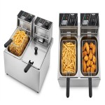 STRONGERTECH PMC Commercial Stainless Steel Electric Double 6l Tank Deep Fryer