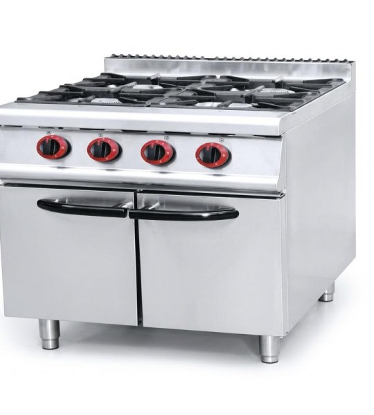 STRONGERTECH PMC Commercial Super Quality Stainless Steel Gas 4 Burners Range With Cabinet Kitchen Gas Cooking Equipment