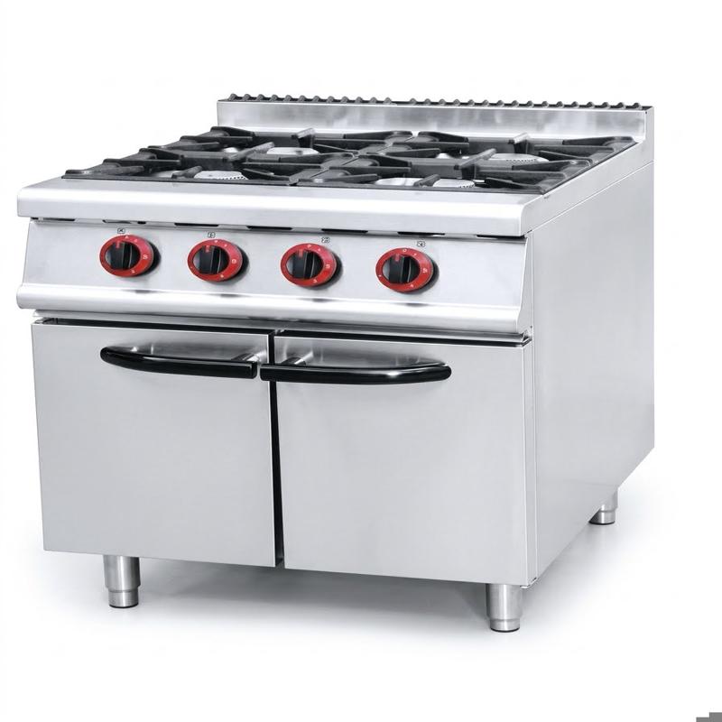 STRONGERTECH PMC Commercial Super Quality Stainless Steel Gas 4 Burners Range With Cabinet Kitchen Gas Cooking Equipment