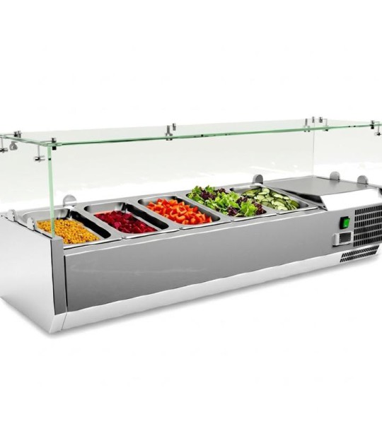 STRONGERTECH PMC Desktop Stainless Steel Salad Buffet Table Top Cold Bain Marie