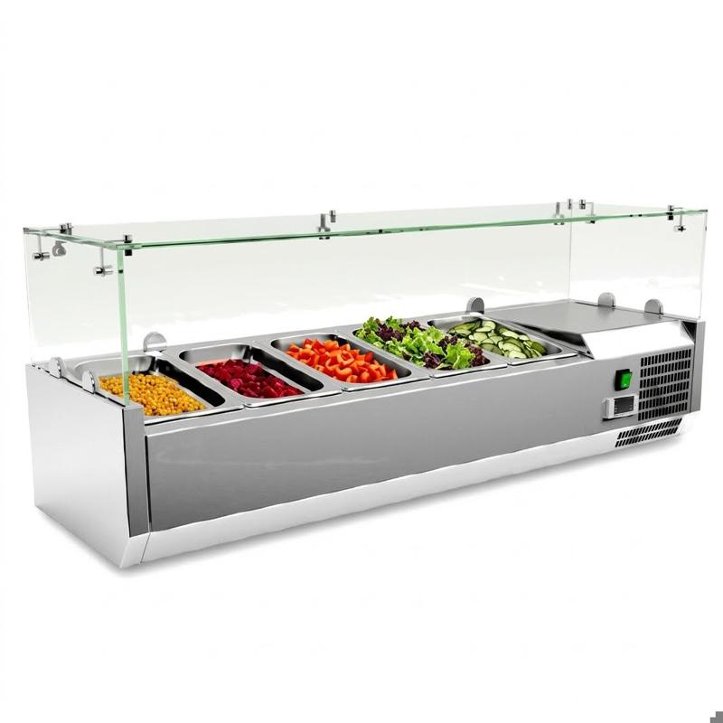 STRONGERTECH PMC Desktop Stainless Steel Salad Buffet Table Top Cold Bain Marie