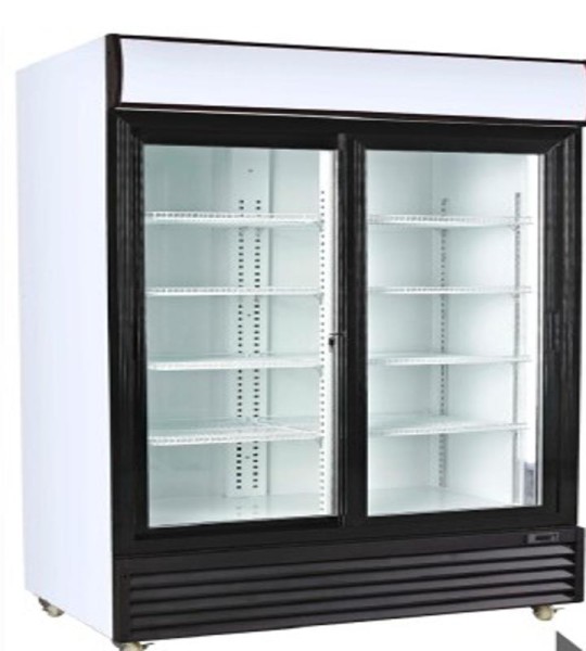 STRONGERTECH PMC Euro Strong High Quality Fan Cooling Double Door Drink Chiller Commercial Glass Upright Display Refrigerator Fridge Showcase