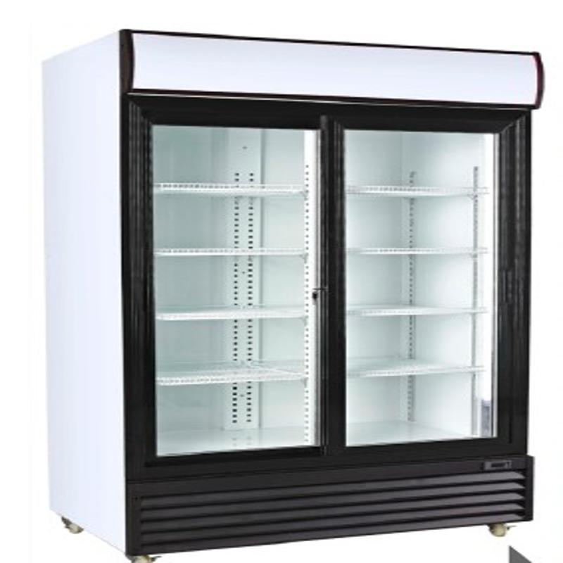 STRONGERTECH PMC Euro Strong High Quality Fan Cooling Double Door Drink Chiller Commercial Glass Upright Display Refrigerator Fridge Showcase