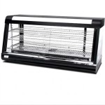 STRONGERTECH PMC Glass Food Warmer Wide Beauty Black Display Show Case Commercial Kitchen Equipment