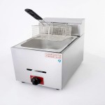 STRONGERTECH PMC Stainless Steel Single Gas Deep Fryer With Cabinet For Potato Chips Chicken Fish Fryer Catering Kitchen Equipment Machine