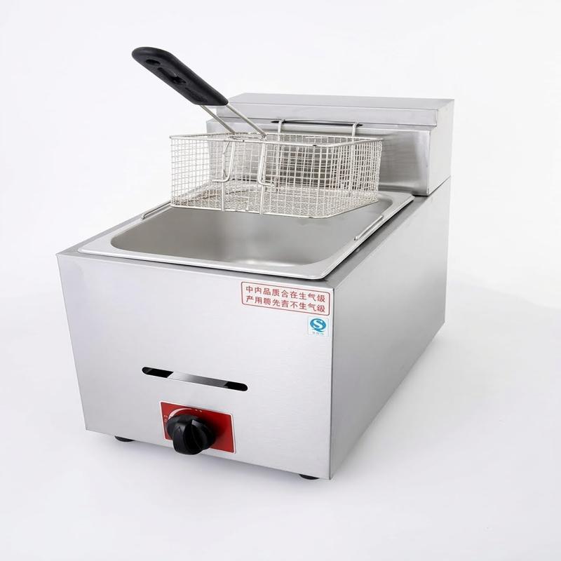 STRONGERTECH PMC Stainless Steel Single Gas Deep Fryer With Cabinet For Potato Chips Chicken Fish Fryer Catering Kitchen Equipment Machine