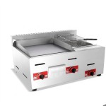 STRONGERTECH PMC Table Top 4 Chapati Combi Flat Side With 6 Liters Gas Fryer And Griller Hot Cooking Equipment