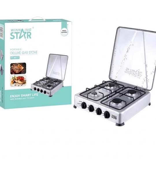 Winning Star Deluxe Gas Stove 4 Burner Cold Rolled Plate Sprayed With Plastic Gas Cooktops