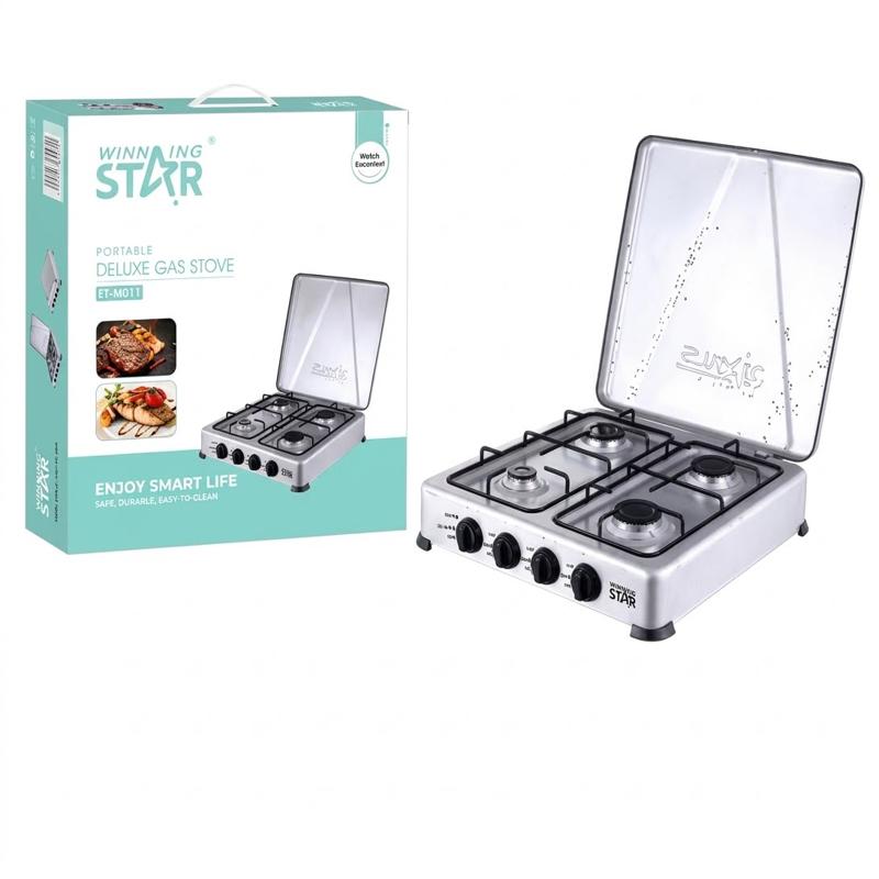 Winning Star Deluxe Gas Stove 4 Burner Cold Rolled Plate Sprayed With Plastic Gas Cooktops