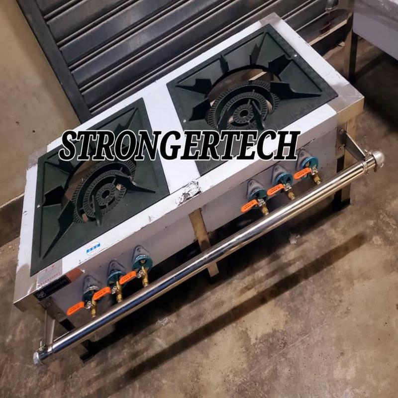 Strongertech Commercial Stainless Steel 2-Burner Heavy Duty Gas Stockpot Stove