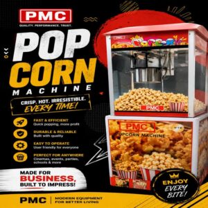 PMC Commercial Electric Popcorn Machine with Warming Showcase
