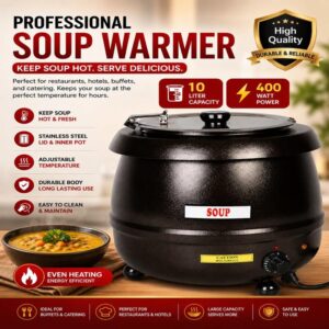 Professional Electric Commercial Soup Warmer Kettle 10L (400W)