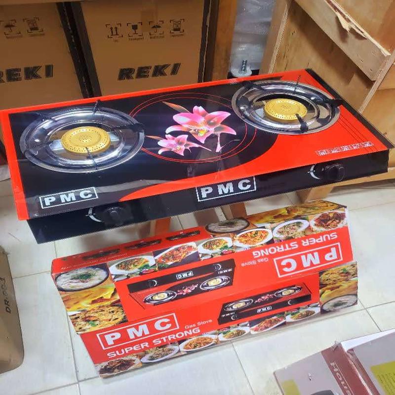 PMC Super Strong Double Burner Glass Top Gas Stove